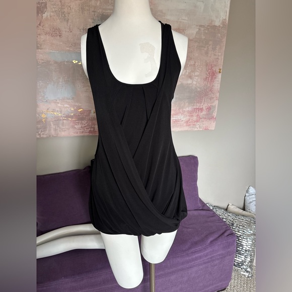 Marciano Tops - Vintage Marciano Elegant Black Draped Layered Tank with Racer Back M‎